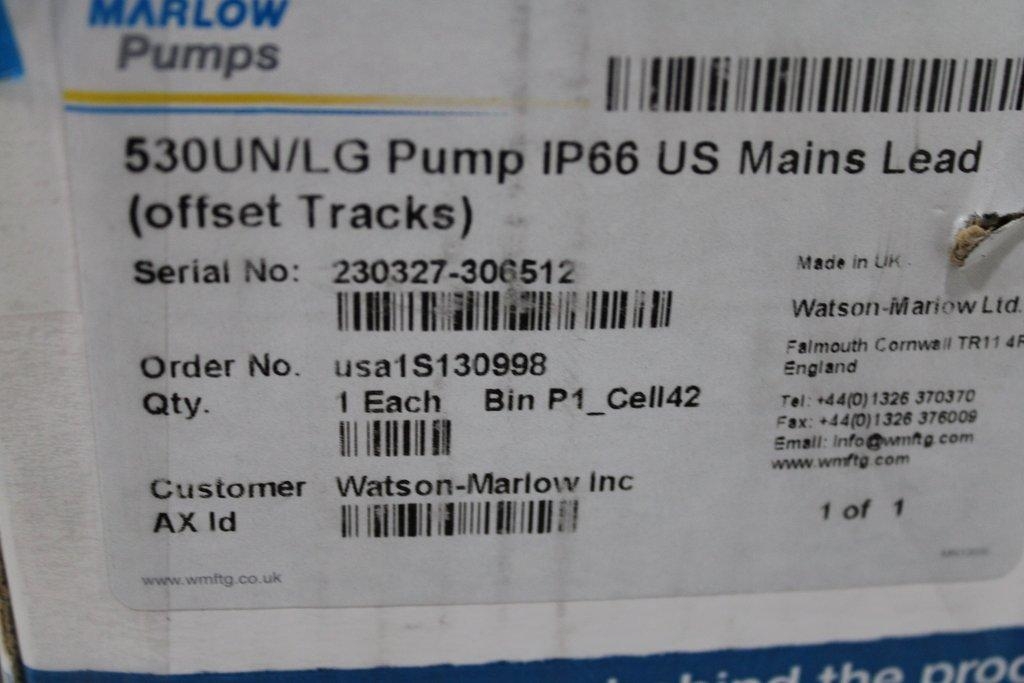 Watson Marlow 530U Peristaltic Pump NEMA 4X IP66 High Flow Rates