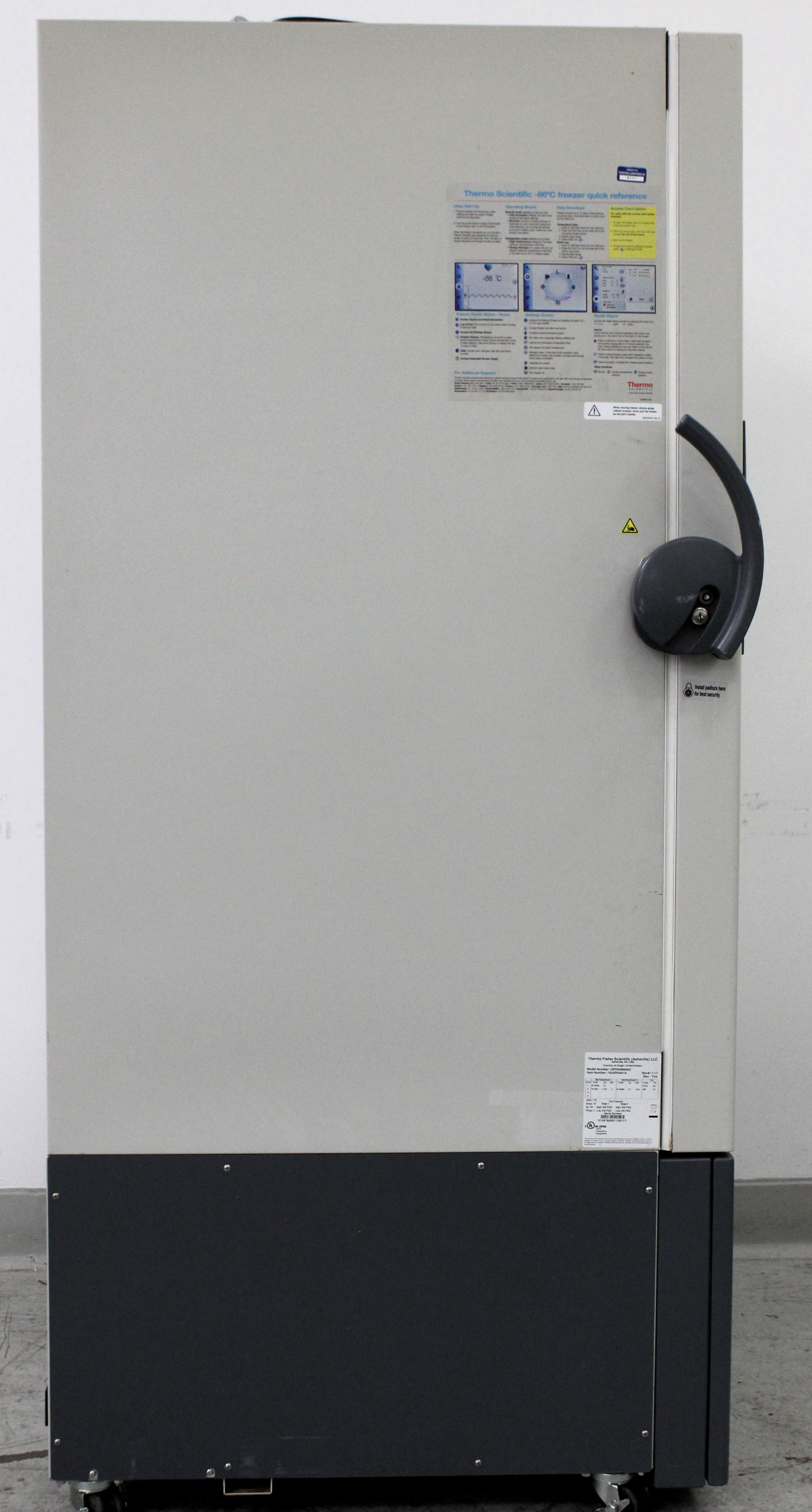 Thermo UXF60086A63 Ultra-Low Freezer -80C 815L Laboratory Storage