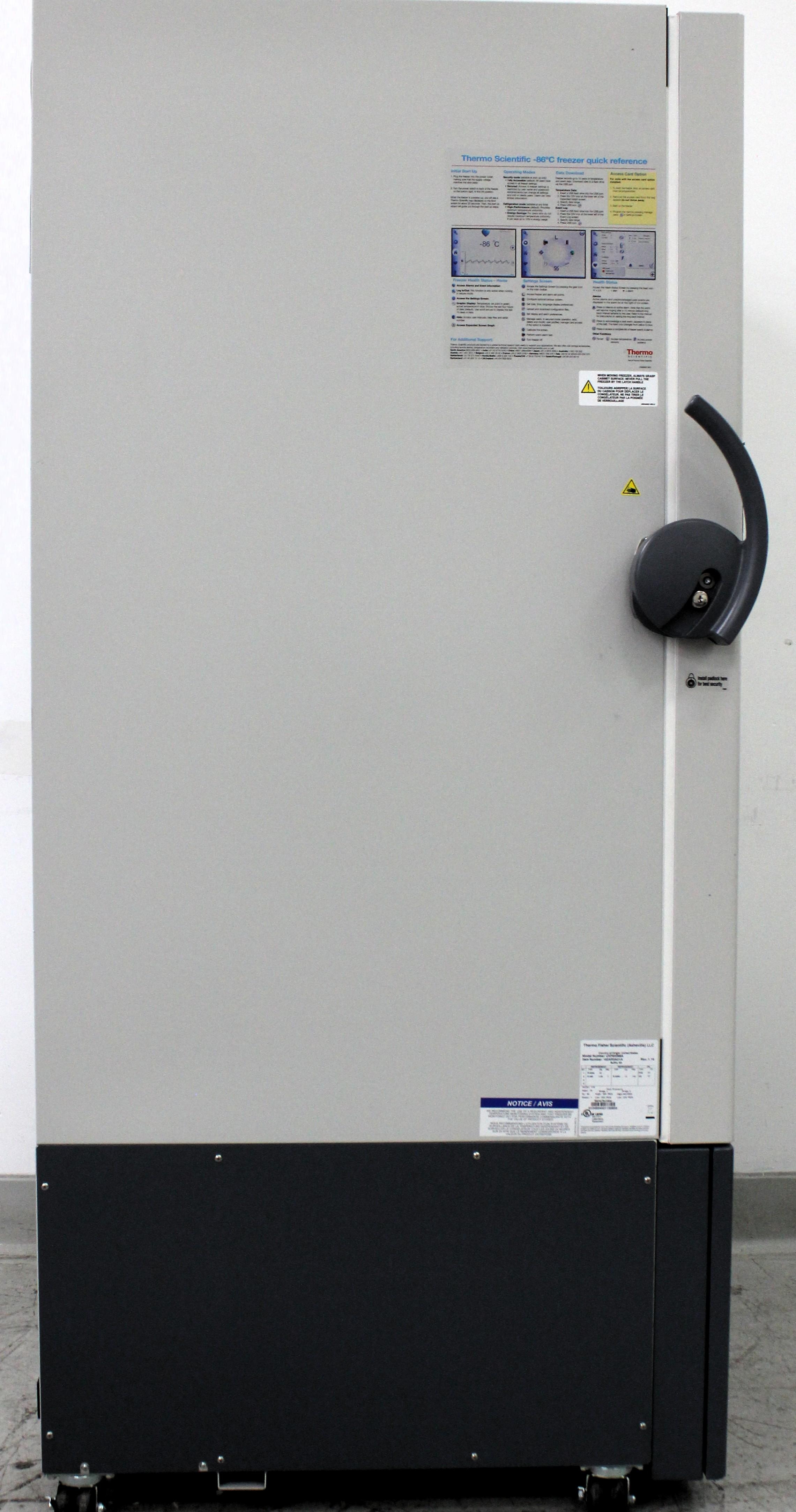 Thermo UXF60086A Ultra Low Temperature Freezer -80C, 28.8 cu ft, Touch-LCD