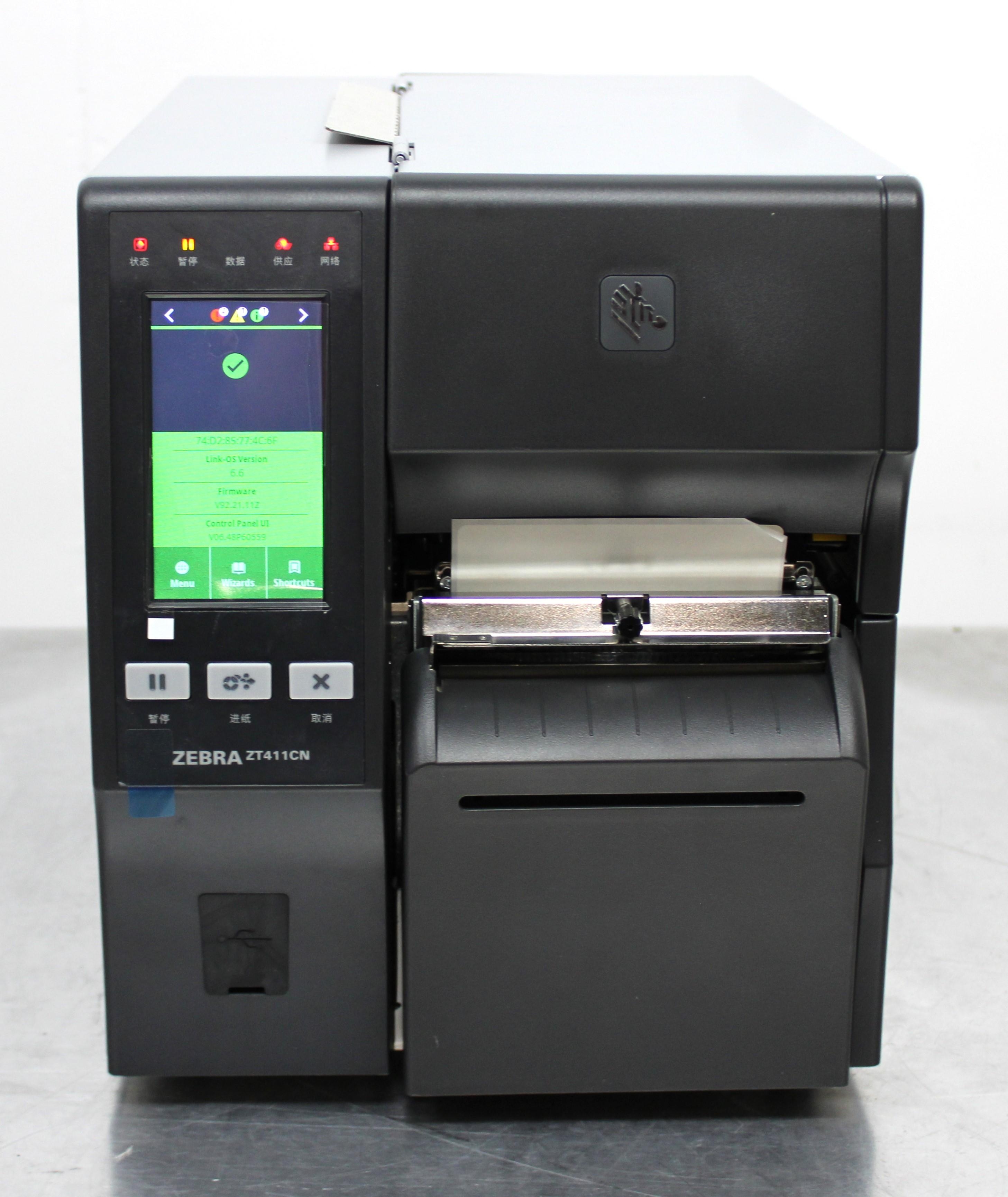 Zebra ZT411CN Label Printer 203 dpi USB Ethernet Bluetooth 4 Inch Speed