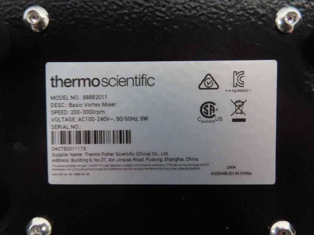 Thermo 88882011 Mixer Vortexer Stirring System Laboratory Includes Power Cord