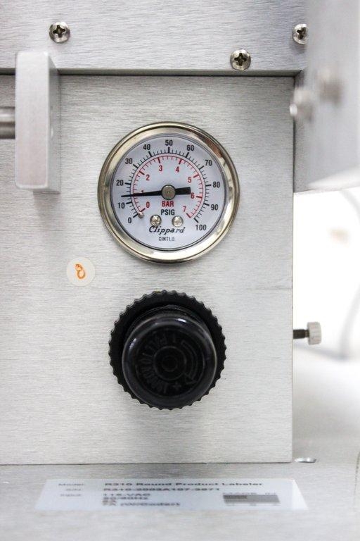 Universal R310 Round Product Labeler with Pedestal, Supports 120V Operation