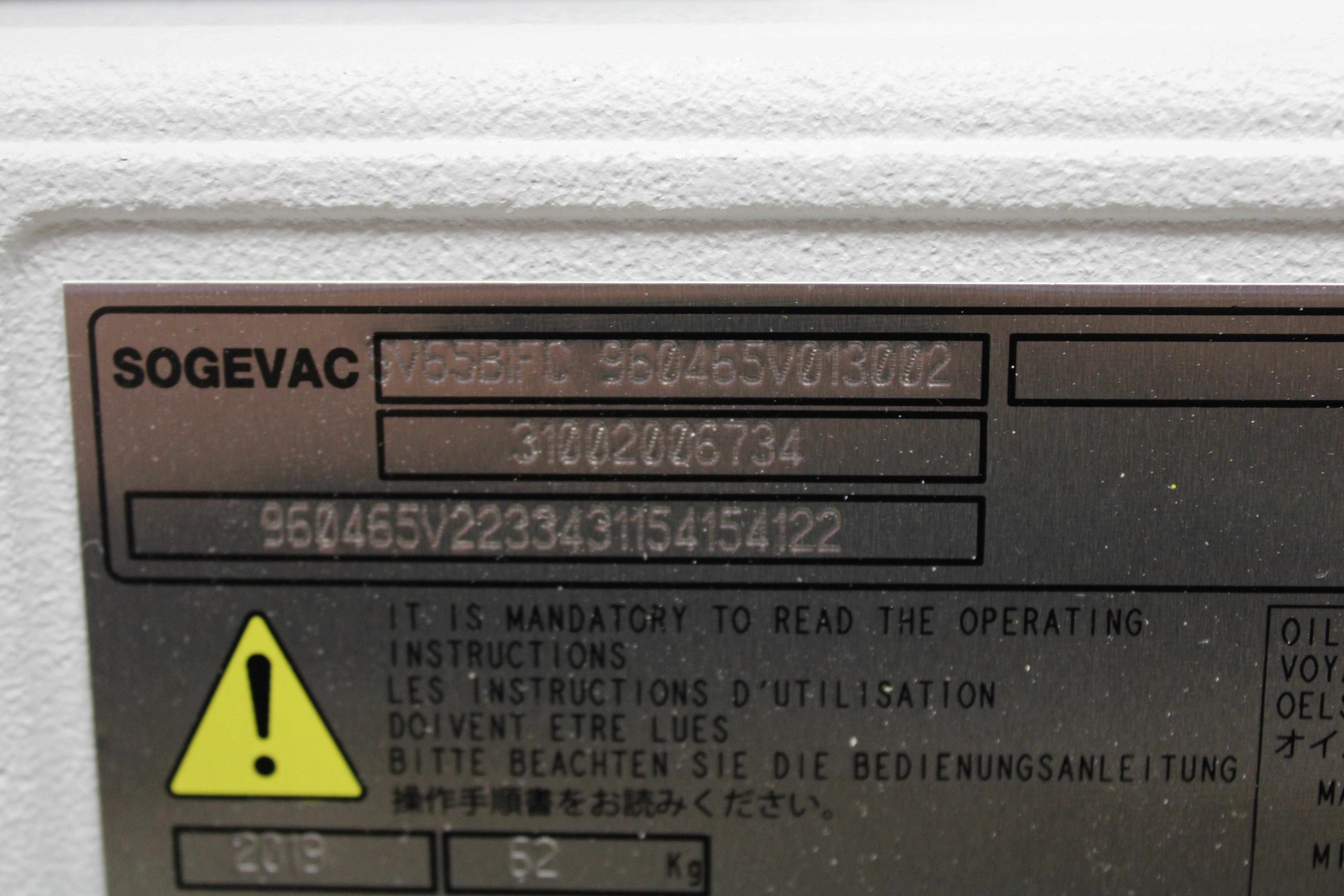 Leybold Sogevac SV65BIFC Vacuum Pump 960465V013002 Low Noise System 2019