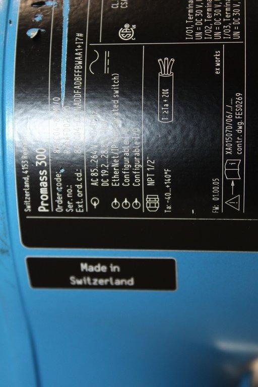 Endress Hauser Proline Promass A 300 Flowmeter Gas Liquid 0.1% Error