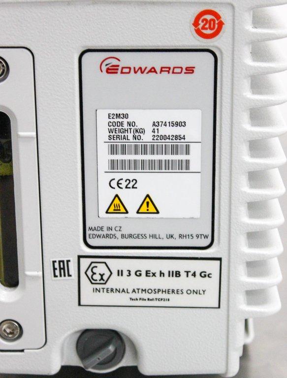 Edwards E2M30 Vacuum Pump 208V Quiet 104F Max Temperature 1.5x10-3mbar
