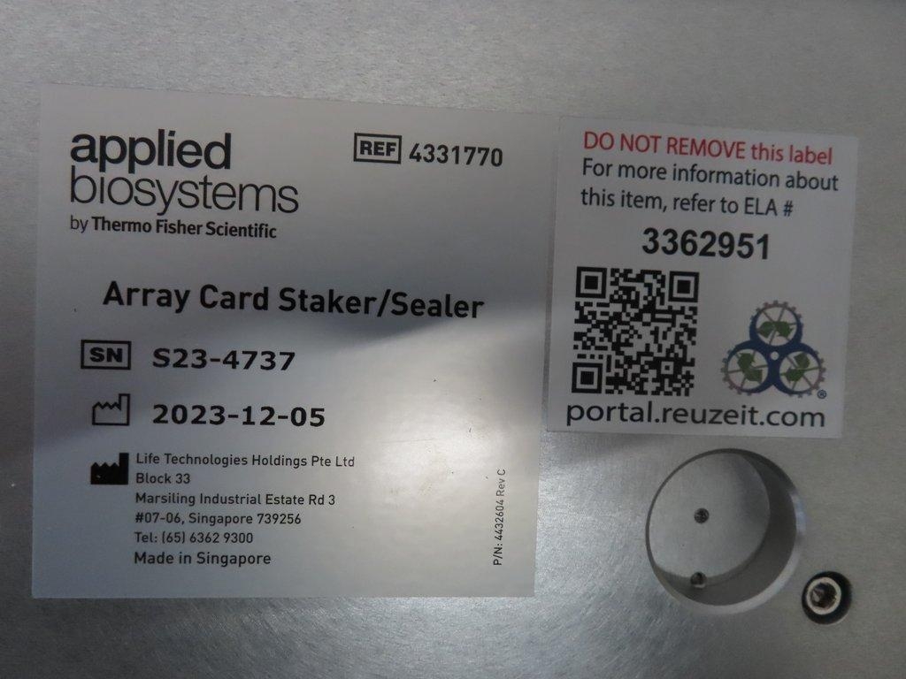 ABI Array Card Staker Sealer Molecular Biology Sealer Card Holder Application