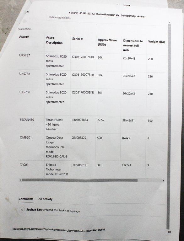 Shimadzu MALDI-8020 Mass Spec Benchtop Linear MALDI-TOF 200 Hz Laser FOR PARTS or REPAIR