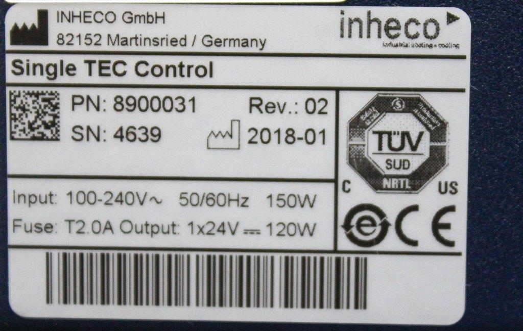 Inheco Single TEC Control 8900031 Controller for Temp & Shaking VG Cond