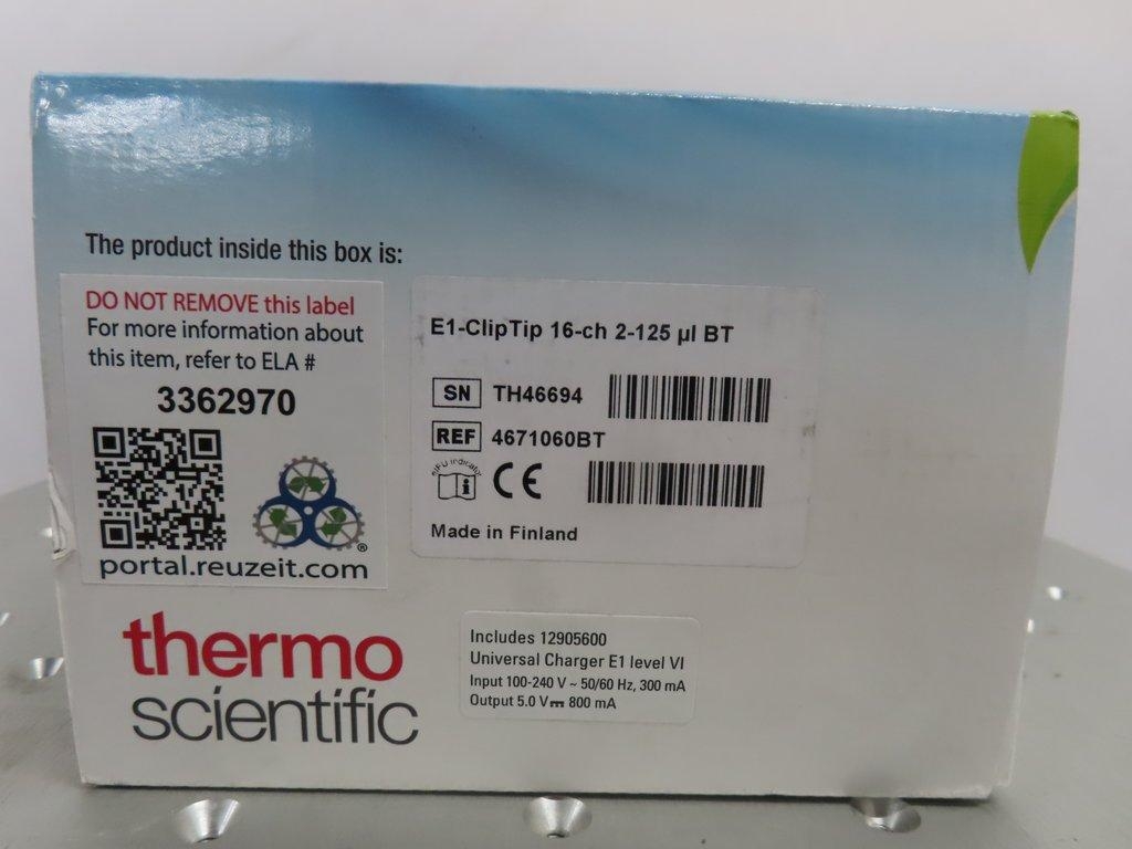 Thermo E1-ClipTip 16-ch Pipettor BT 2-125uL Volume Liquid Handling Standalone