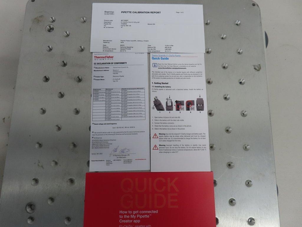 Thermo E1-ClipTip 16-ch Pipettor BT 2-125uL Volume Liquid Handling Standalone