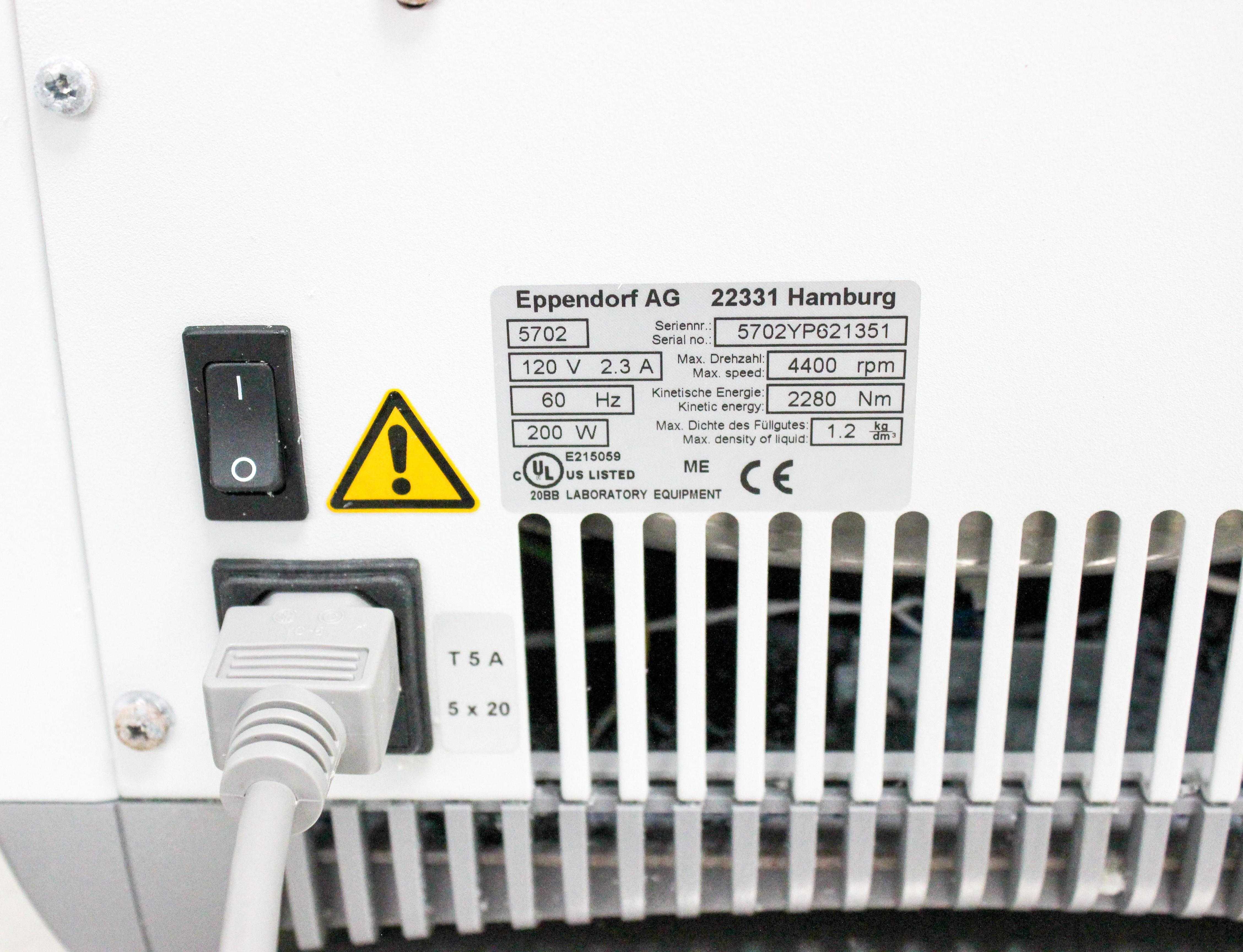 Eppendorf 5702 Centrifuge Benchtop Non-Refrigerated Low-Speed Cell Culture