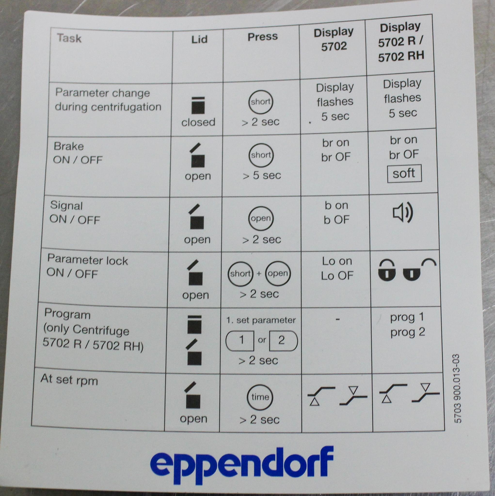 Eppendorf 5702 Centrifuge Benchtop Non-Refrigerated Low-Speed Cell Culture