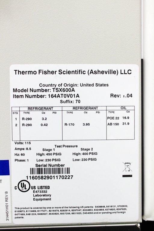 Thermo TSX600A Laboratory Freezer Ultra Low Temp -80°C Fair Condition