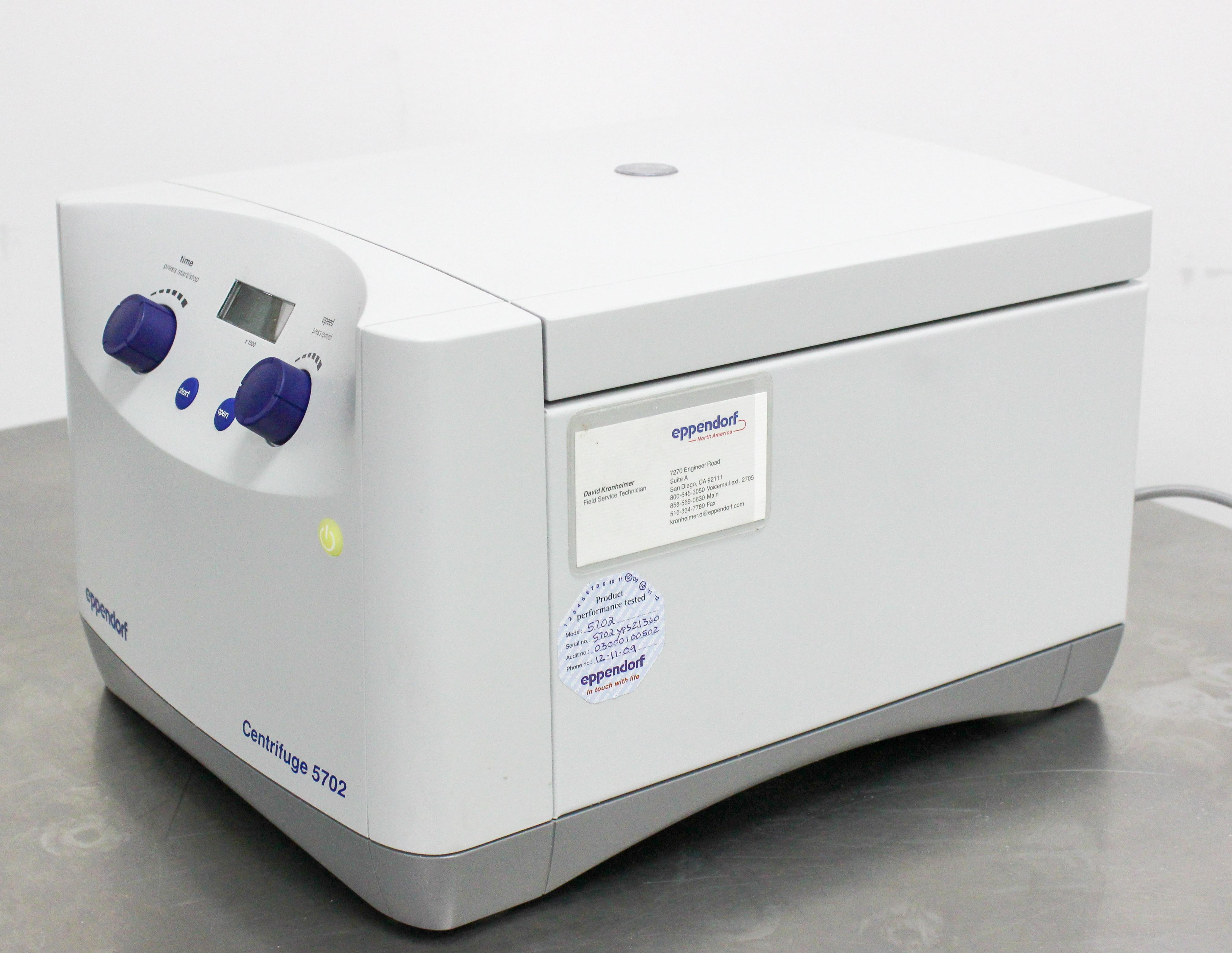 Eppendorf Centrifuge 5702 Benchtop Centrifuge 4x 100mL Quiet Operation RPM 4400