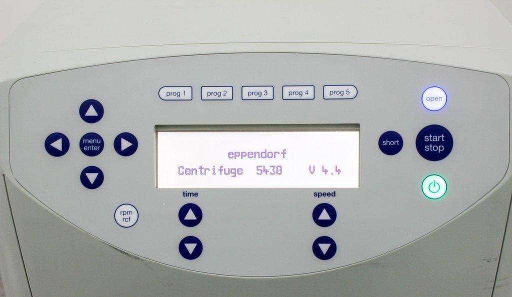 Eppendorf 5430 Centrifuge Benchtop Microcentrifuge 120V 50/60Hz No Refrigeration