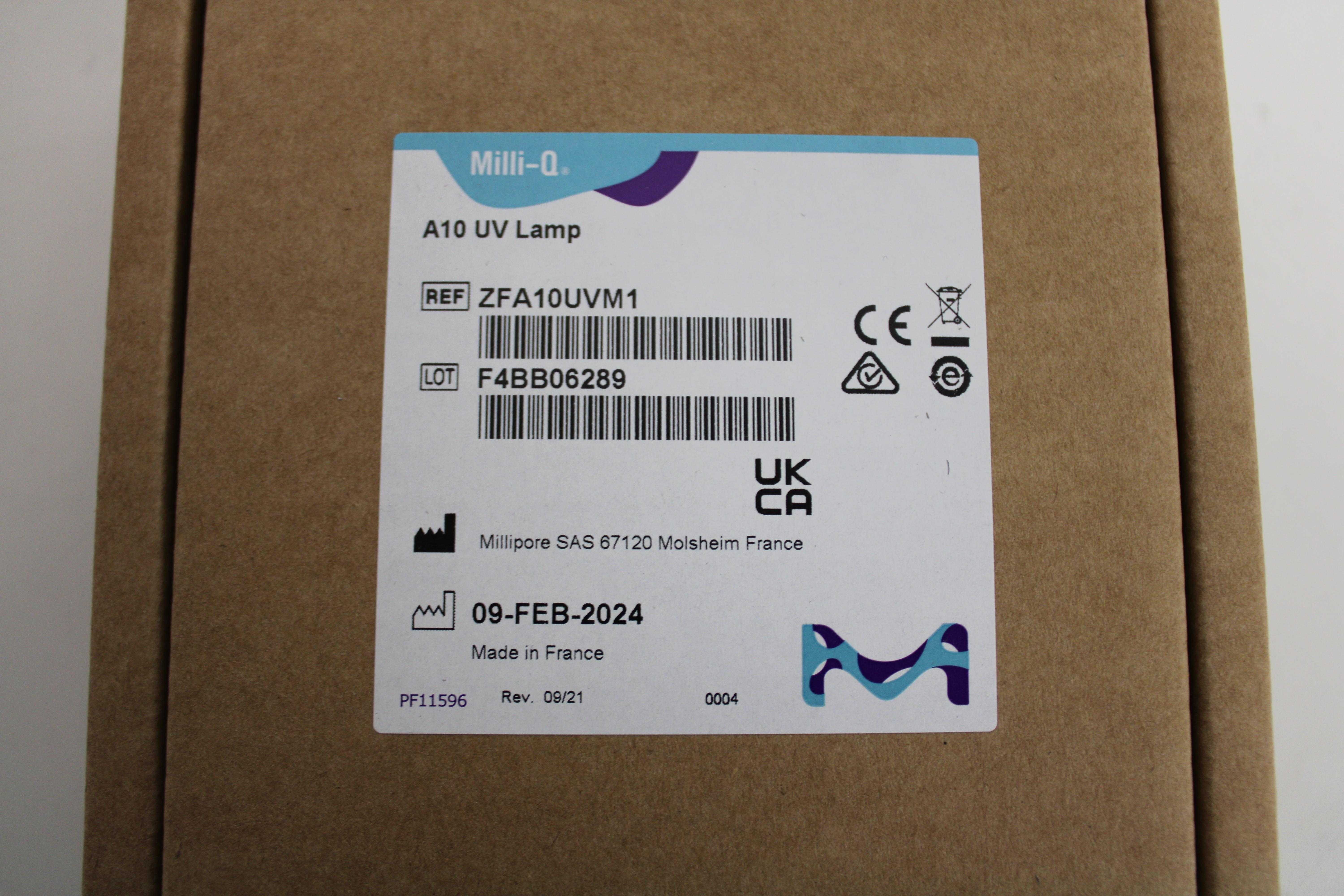 Milli-Q ZFA10UVM1 UV Lamp A10 TOC Monitor Lab Accessory Installed