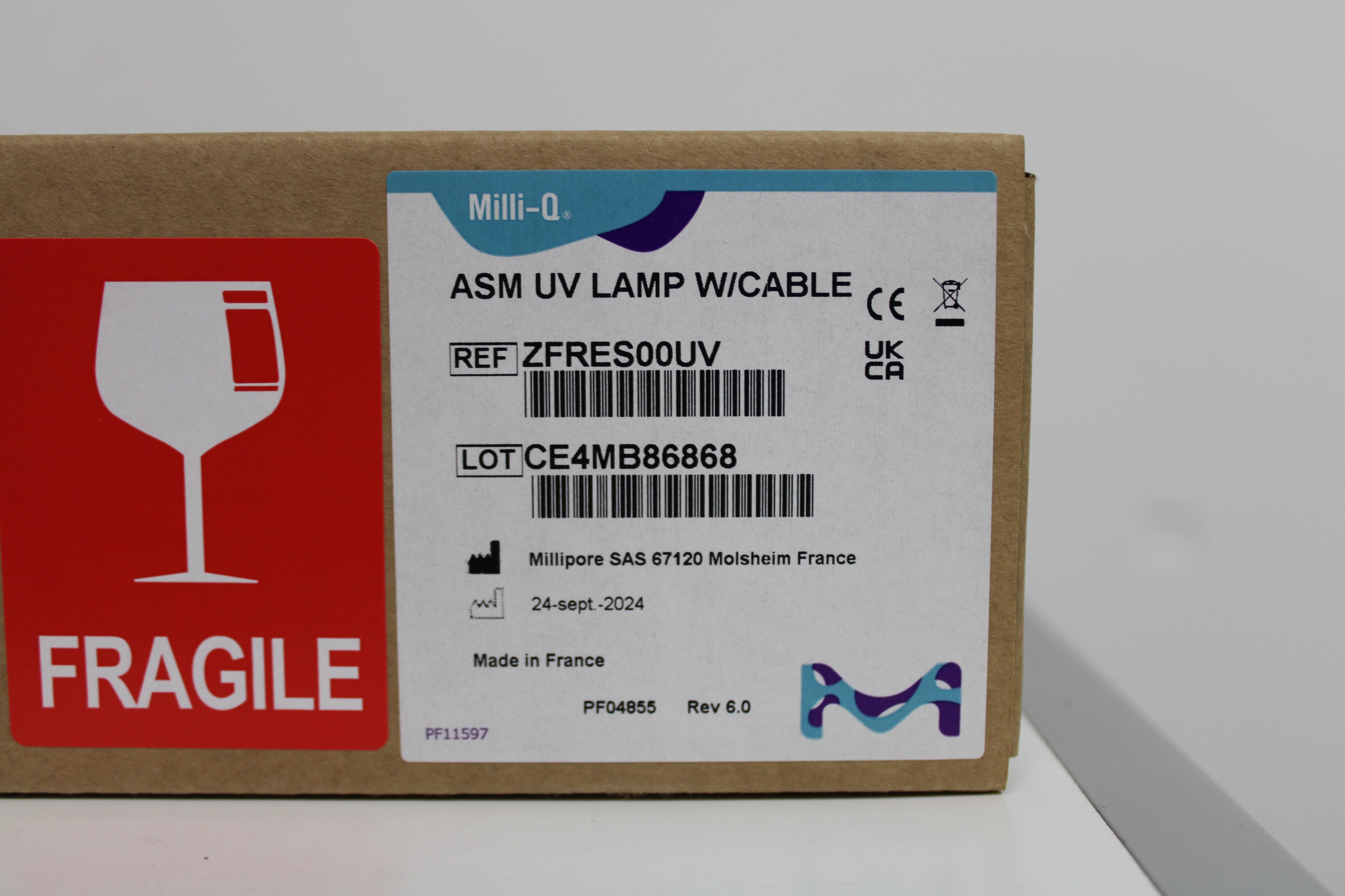 Milli-Q ZFRES00UV ASM UV Lamp Bactericidal Water System France