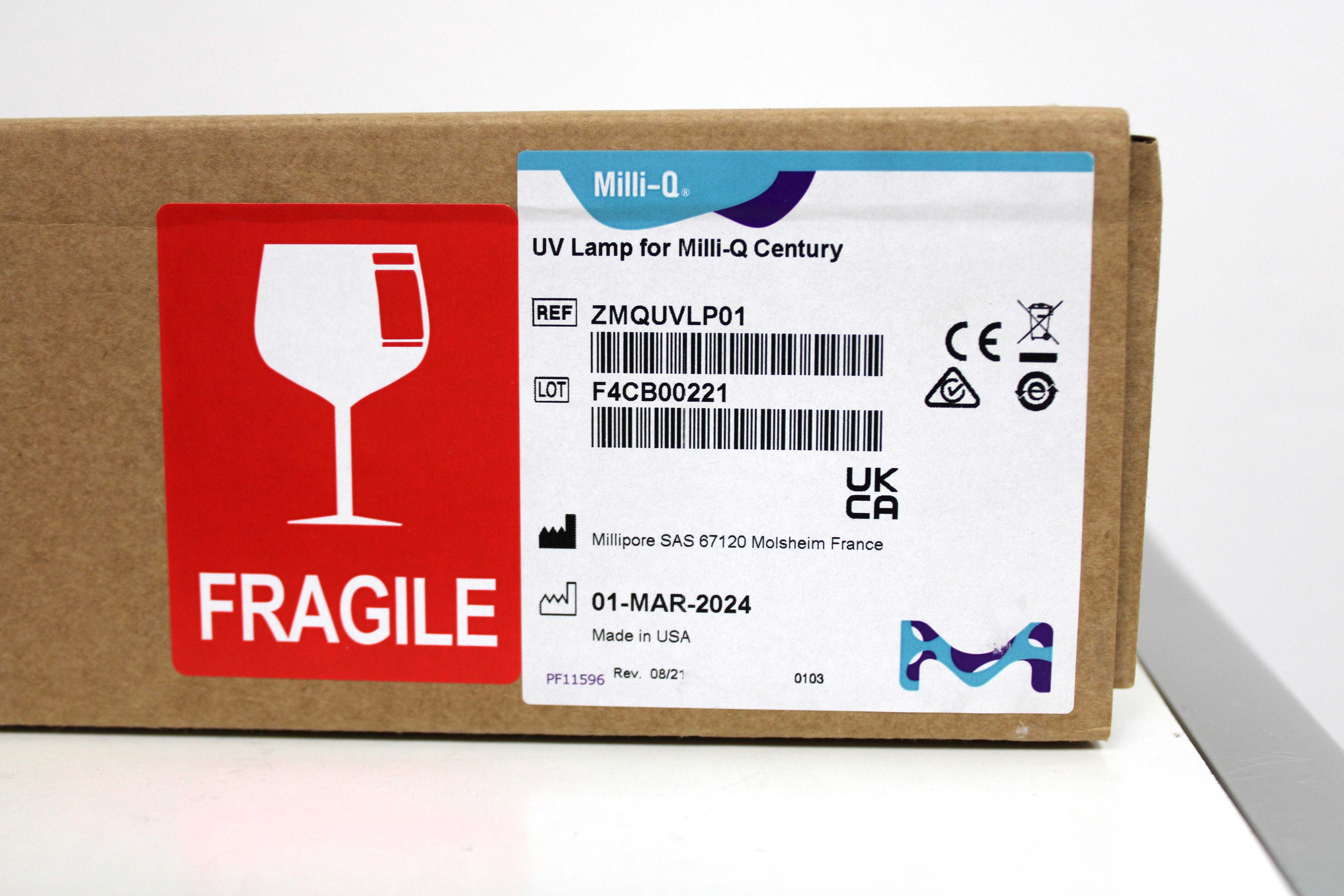 Milli-Q ZMQUVLP01 UV Lamp Accessory Dual Wavelength Photooxidation 2001