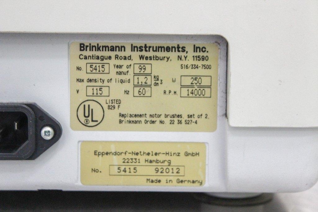 Eppendorf 5415 C Microcentrifuge with Rotor Germany Tested 120V