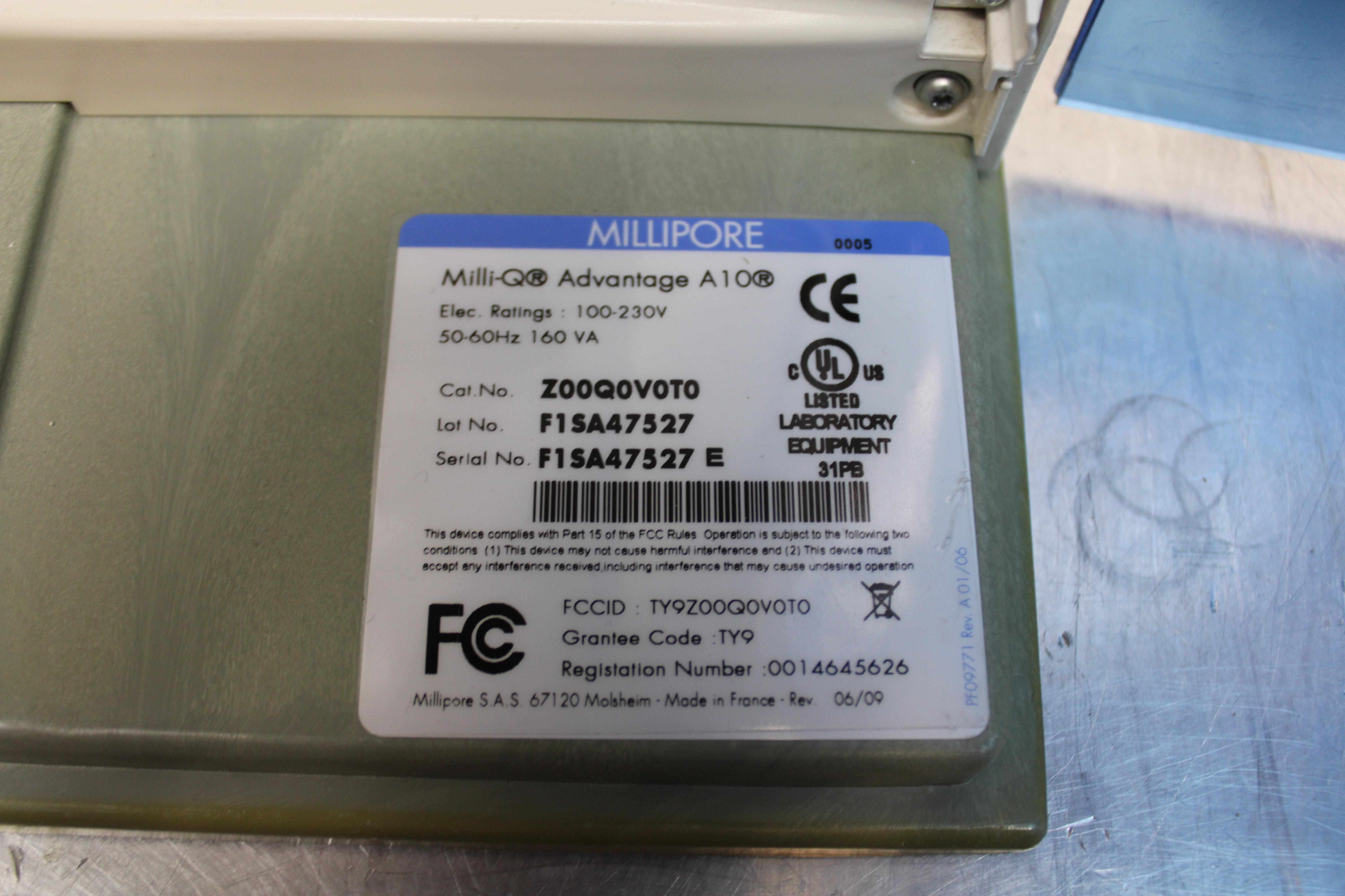 Milli-Q Advantage A10 Water Purification System Requires Repair 100 230V