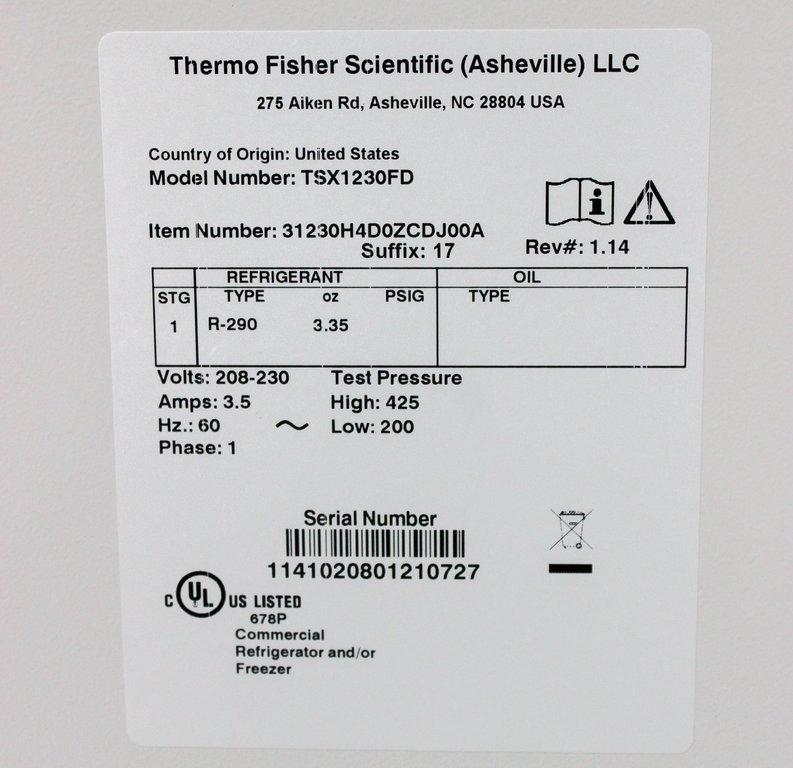 Thermo TSX1230FD Freezer High-Performance -30C Cold Storage Lab Use