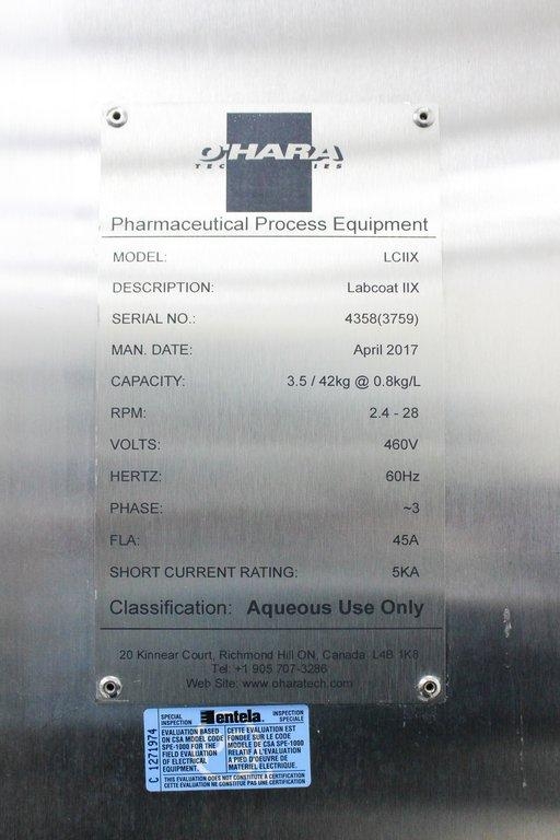 O'Hara LCIIX Labcoat IIX Pharma Coater Perforated Drums Automated Controls