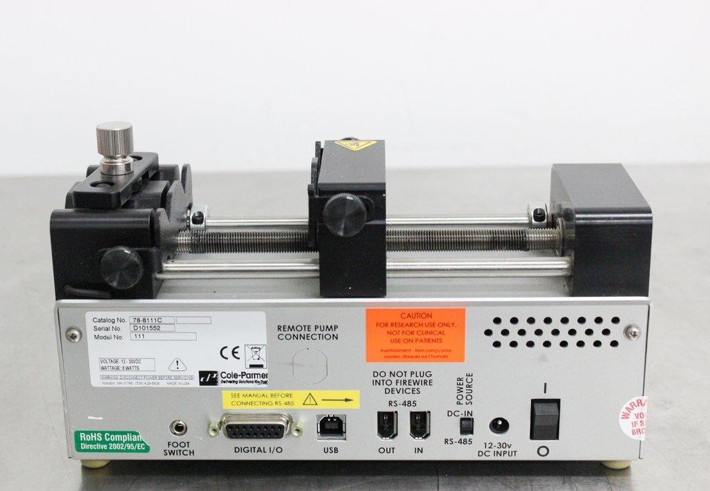 Cole Parmer 78-8111C Syringe Pump Infuse Withdraw 60ml Touchscreen