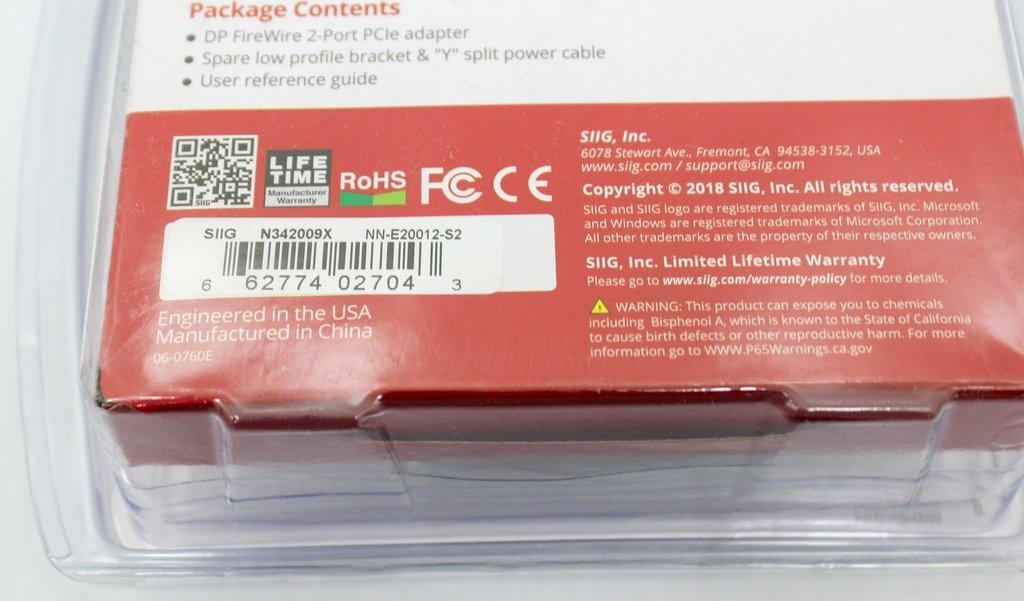 Siig DP Firewire 2-Port PCIe Computer Accessory, High-Speed Data Transfer