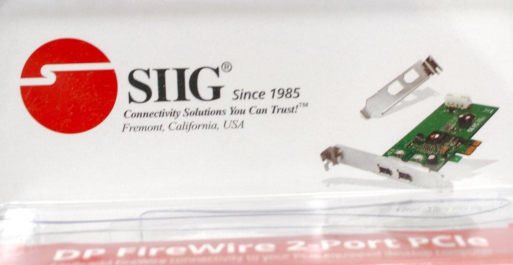 Siig DP Firewire 2-Port PCIe Computer Accessory, High-Speed Data Transfer