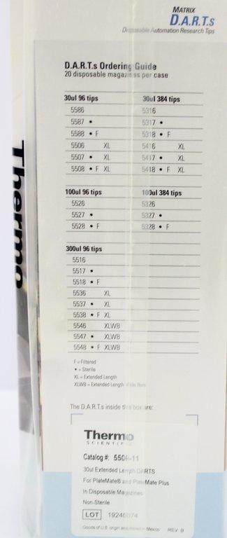 Thermo 5506-11 Matrix DARTs Liquid Handling Accessory 30ul 1920 Tips/Case