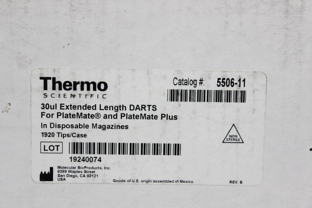 Thermo 5506-11 Matrix DARTs Liquid Handling Accessory 30ul 1920 Tips/Case