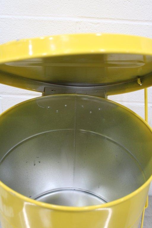 Justrite 09101 Oily Waste Can Steel 6 Gallon Yellow Self-Closing Lid