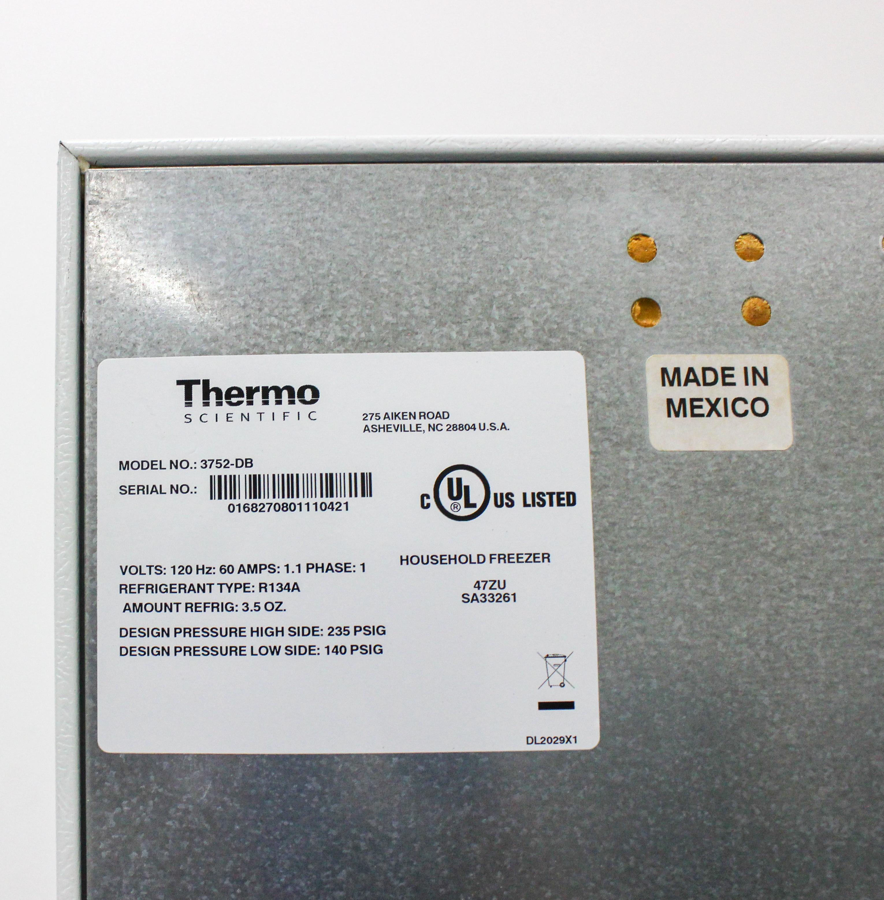 Thermo Model 3752 Freezer Lab Undercounter -29C For Scientific Use