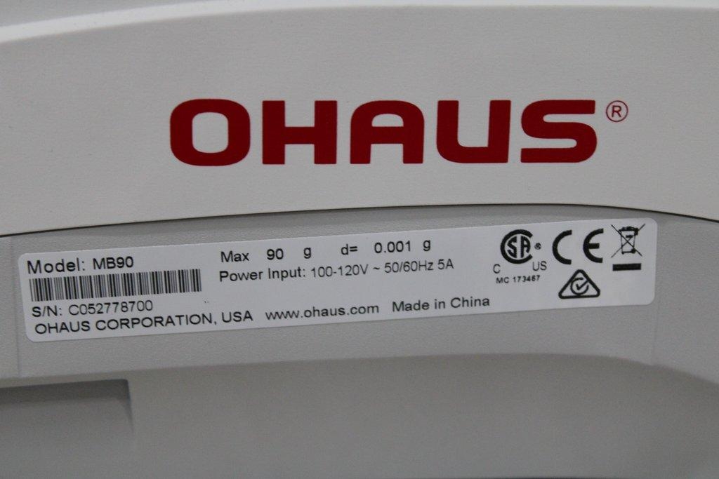 Ohaus MB90 Moisture Analyzer with Halogen Heating 40-200C ABS Housing
