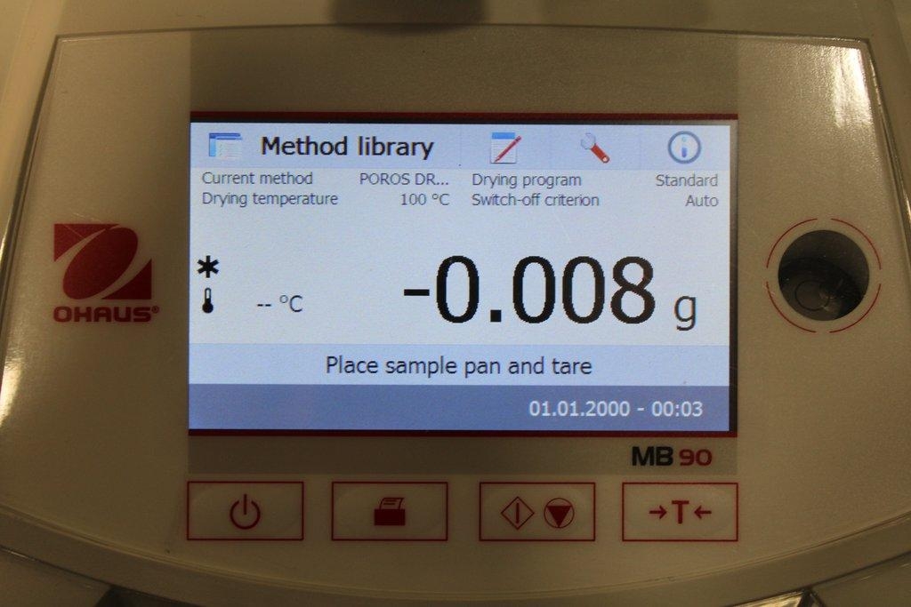 Ohaus MB90 Moisture Analyzer with Touchscreen Simplifies Precise Drying