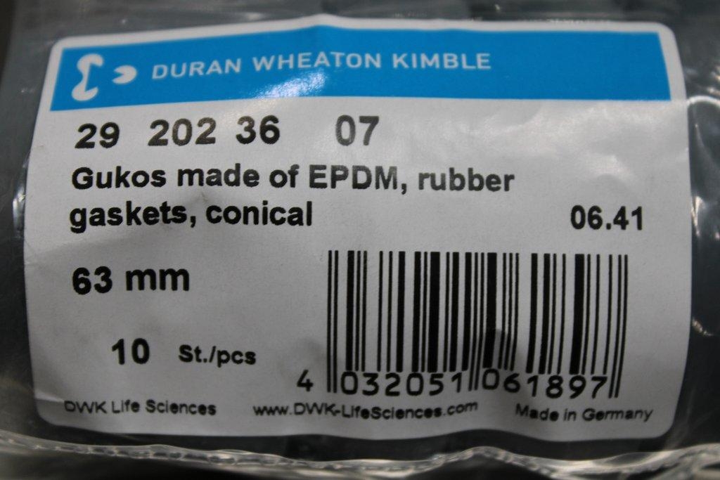 DWK Life Sciences 63mm Rubber Gaskets for Vacuum Filtration, 10 Pack