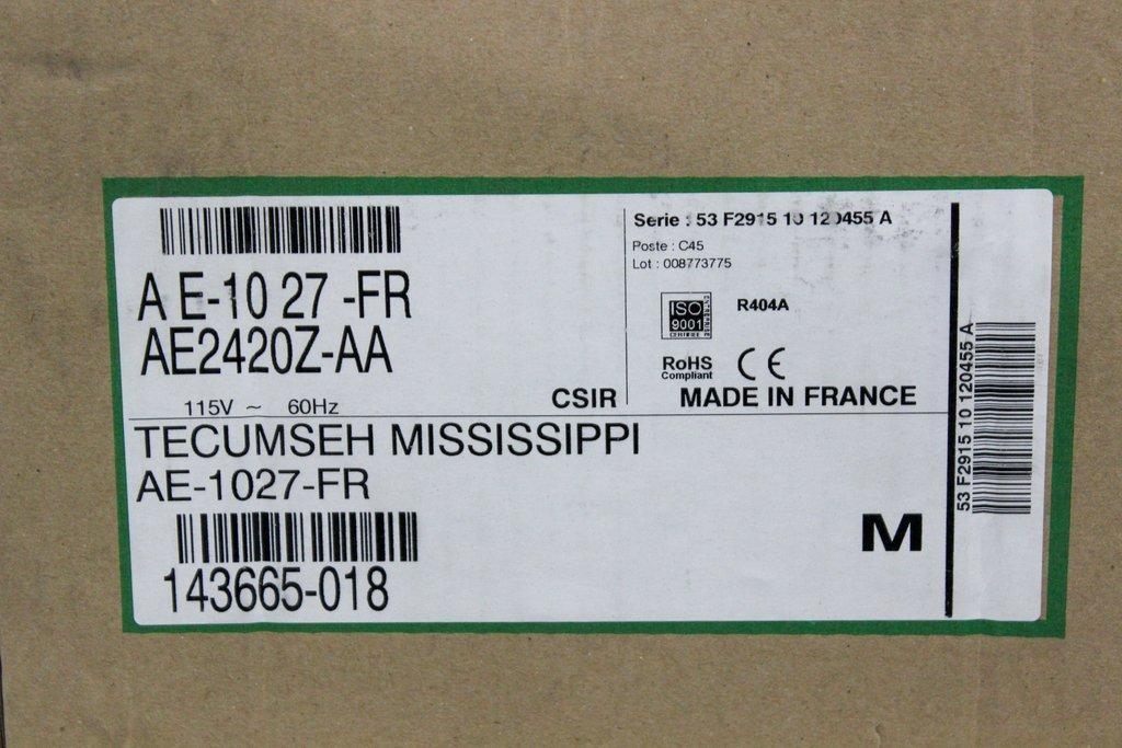 Tecumseh AE2420Z-AA Air Compressor used in refrigeration, HVAC systems