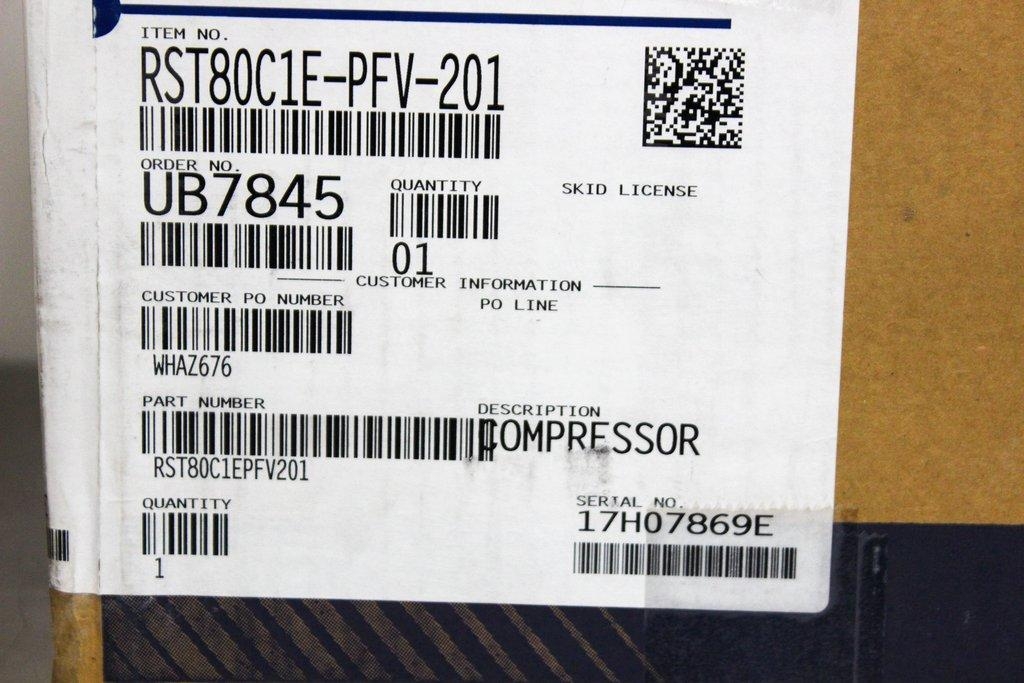 Emerson RST80C1E-PFV-201 Compressor Facility Equipment Air Compressor New