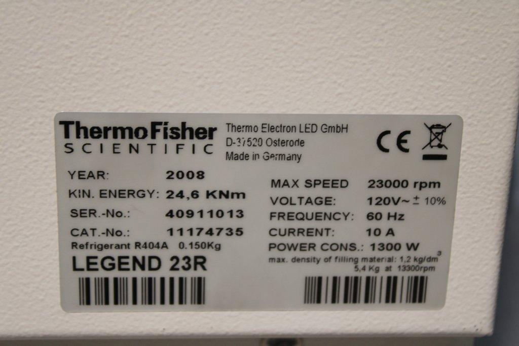 Thermo Sorvall Legend 23R Benchtop Refrigerated Centrifuge 120V 60Hz 2008