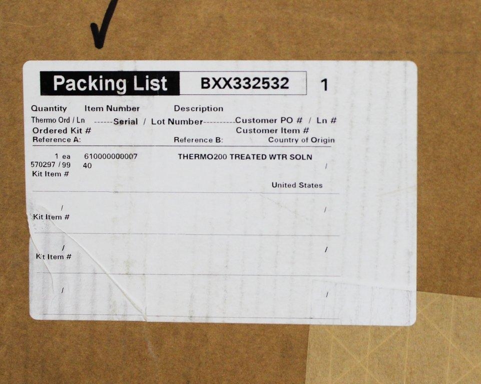 Thermo Scientific THERMO200 Treated Water Solution New