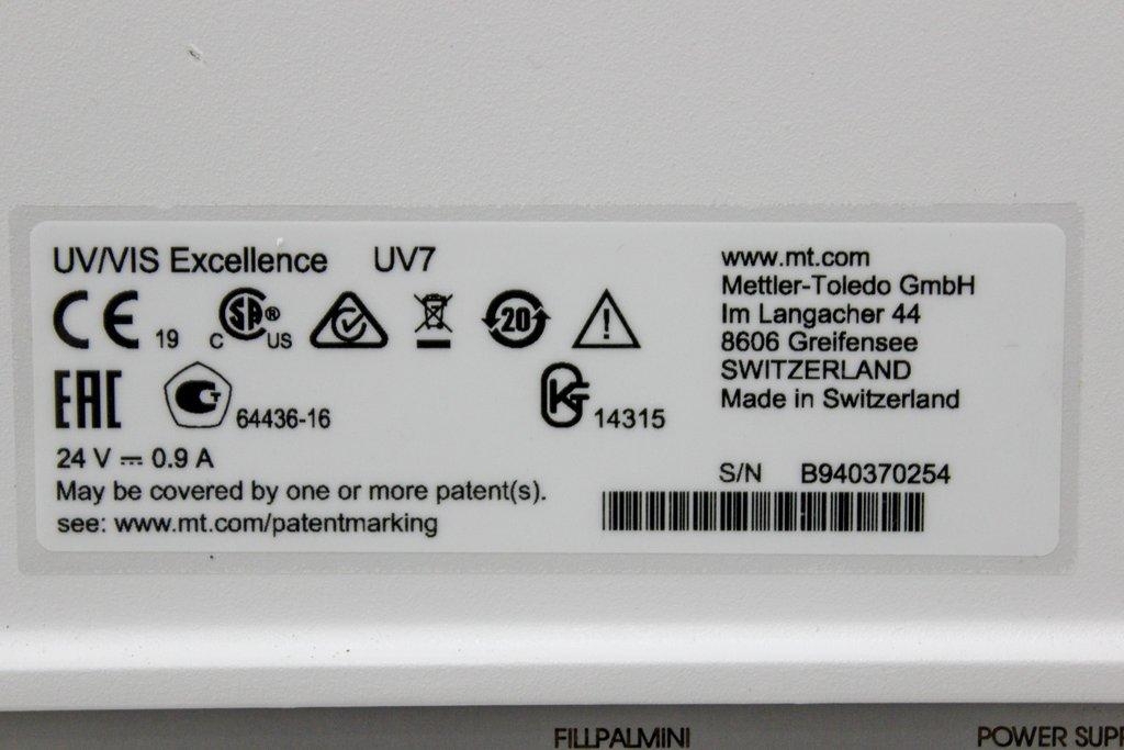 Mettler Toledo UV/VIS Excellence UV7 Spectrophotometer, 190-1100 nm, Xenon Lamp