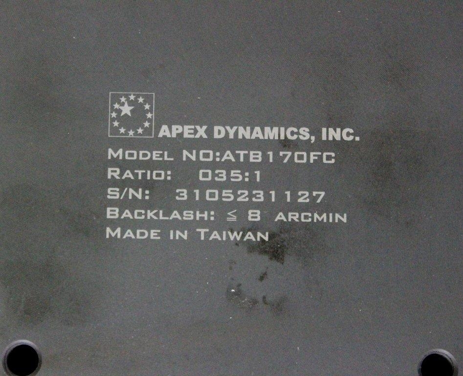 Apex ATB170FC Motor High Precision Gearbox 85 lb Radial Load Capacity