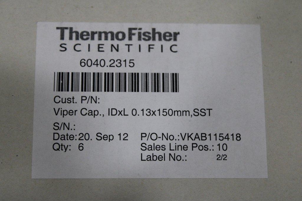 Thermo Viper Cap 6040.2315 Analytical Accessory Unused Excellent Condition 6x