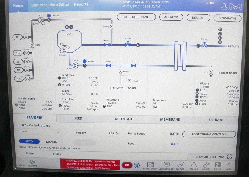 Millipore Mobius Flexready TFF Filtration System Includes Computer 79x42x89