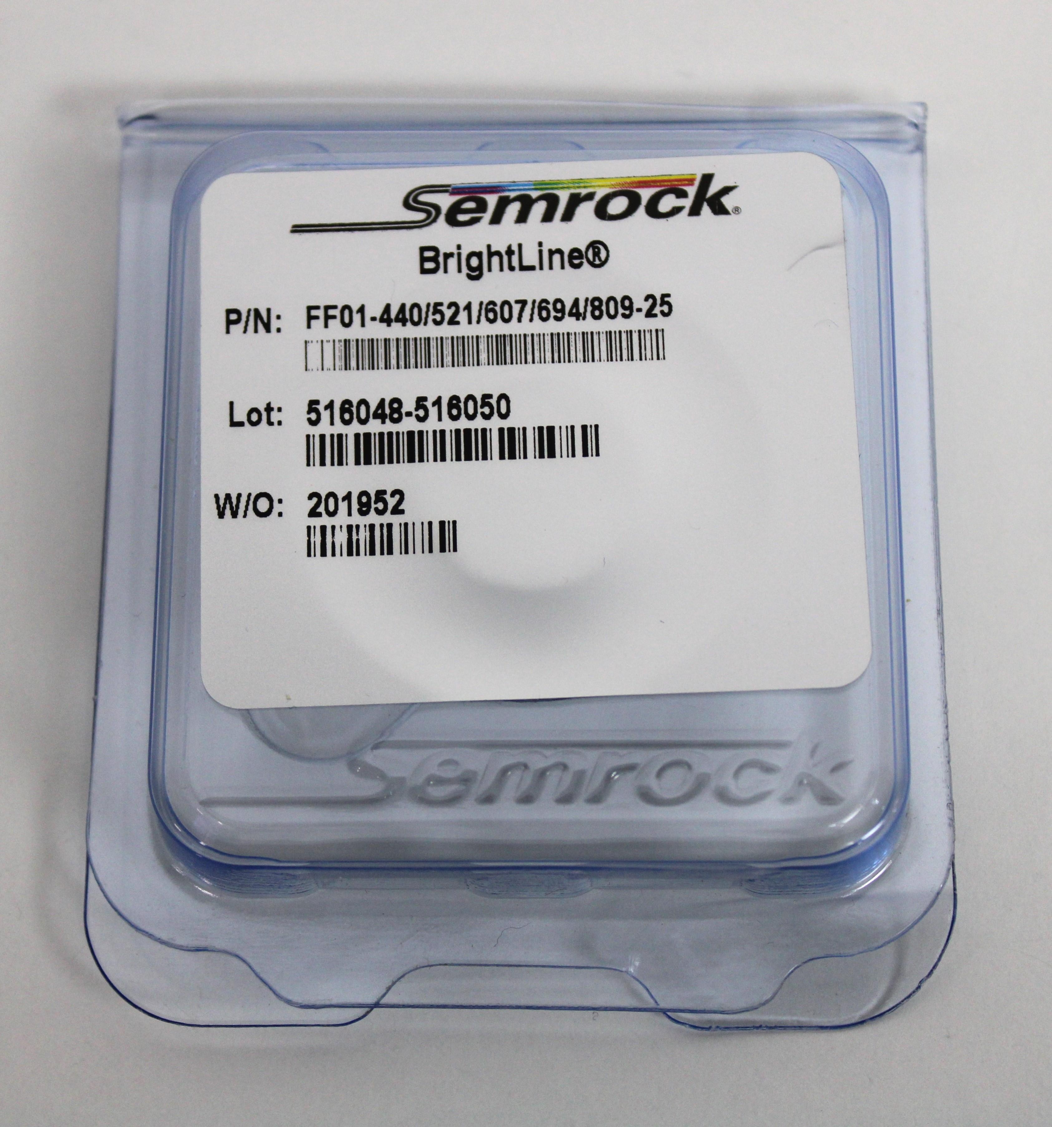 SEMROCK FF01-440/521/607/694/809-25 BrightLine Bandpass Filter 25mm Diameter