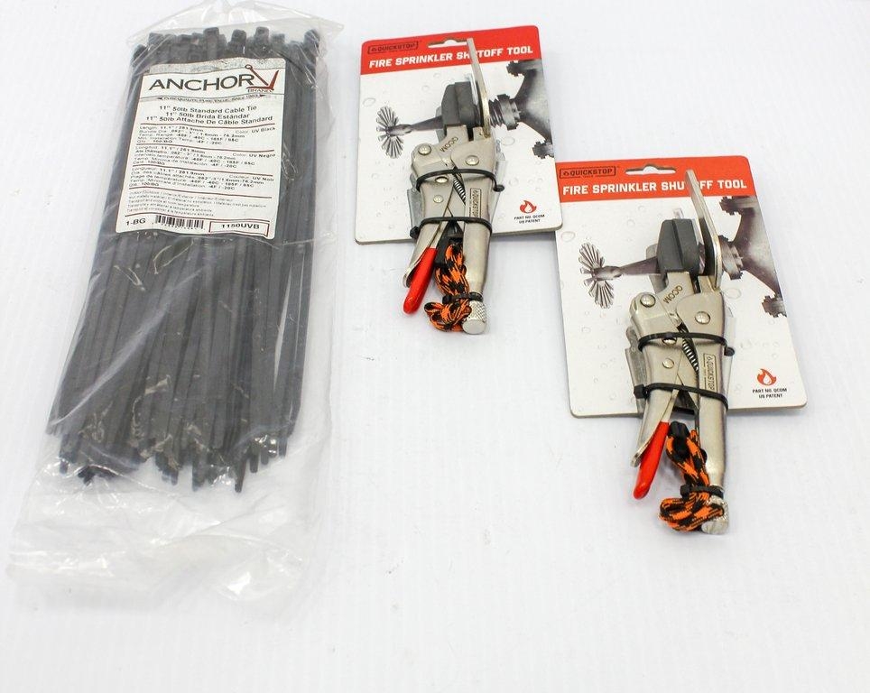 Quickstop Fire Sprinkler Shutoff Tool Head Valve Set of Two USA Made NIB