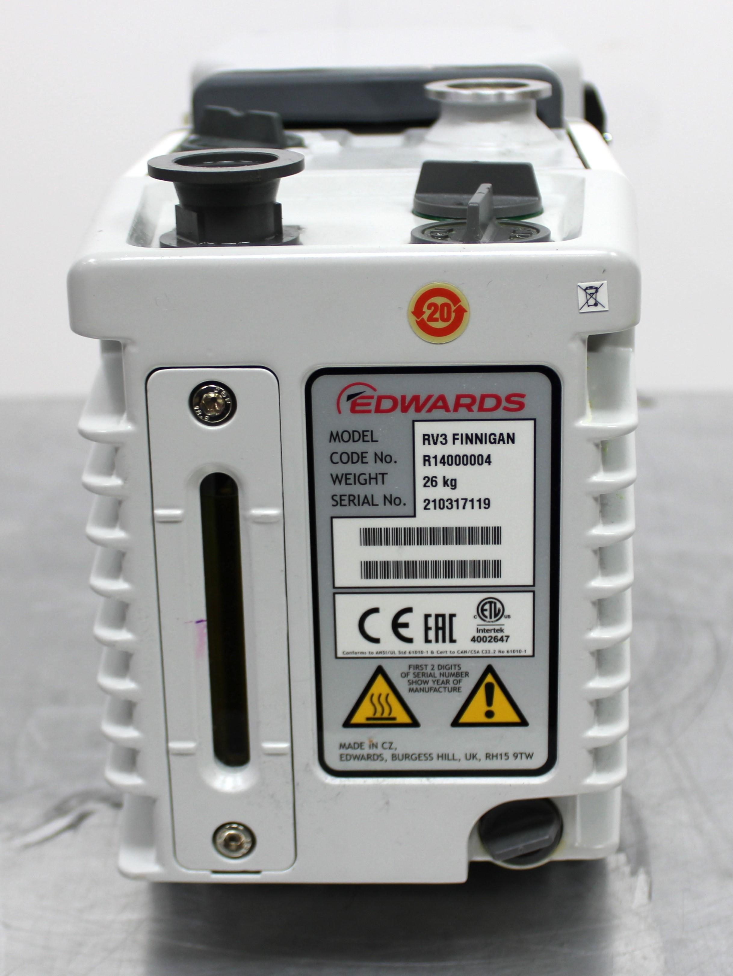 Edwards RV3 Finnigan Rotary Vane Vacuum Pump 2.2ft3min-1 220-240V 50/60Hz