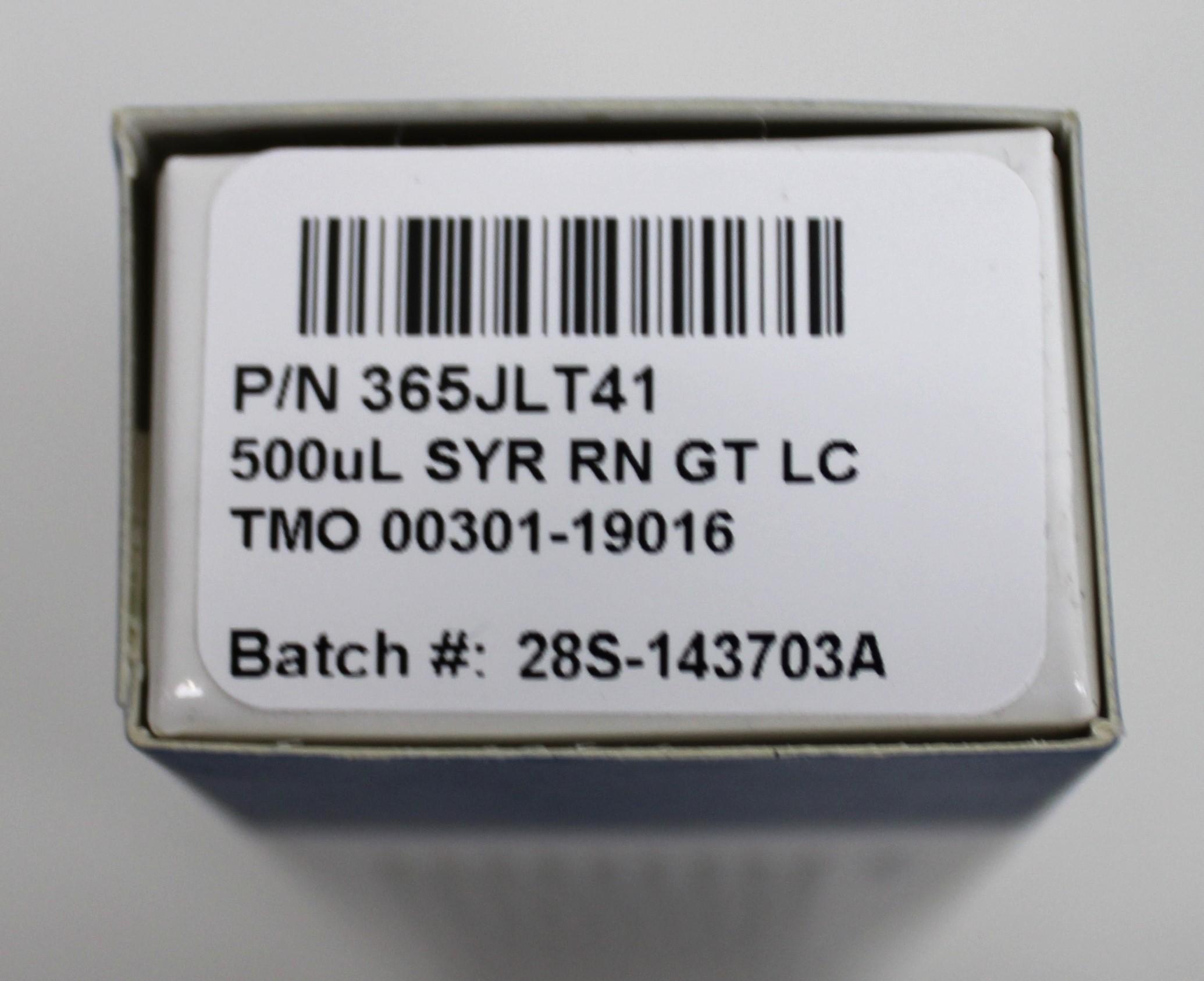Thermo 365JLT41 LC HPLC Autosampler Syringe 500uL Precise Borosilicate