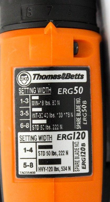 Thomas Betts ERG50 TY-Rap Tension Tool, 18 to 50lb, Turn-Key, Refurbished