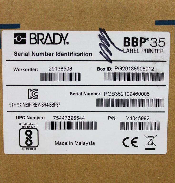 Brady BBP35 Label Printer High-Quality Industrial Functions New